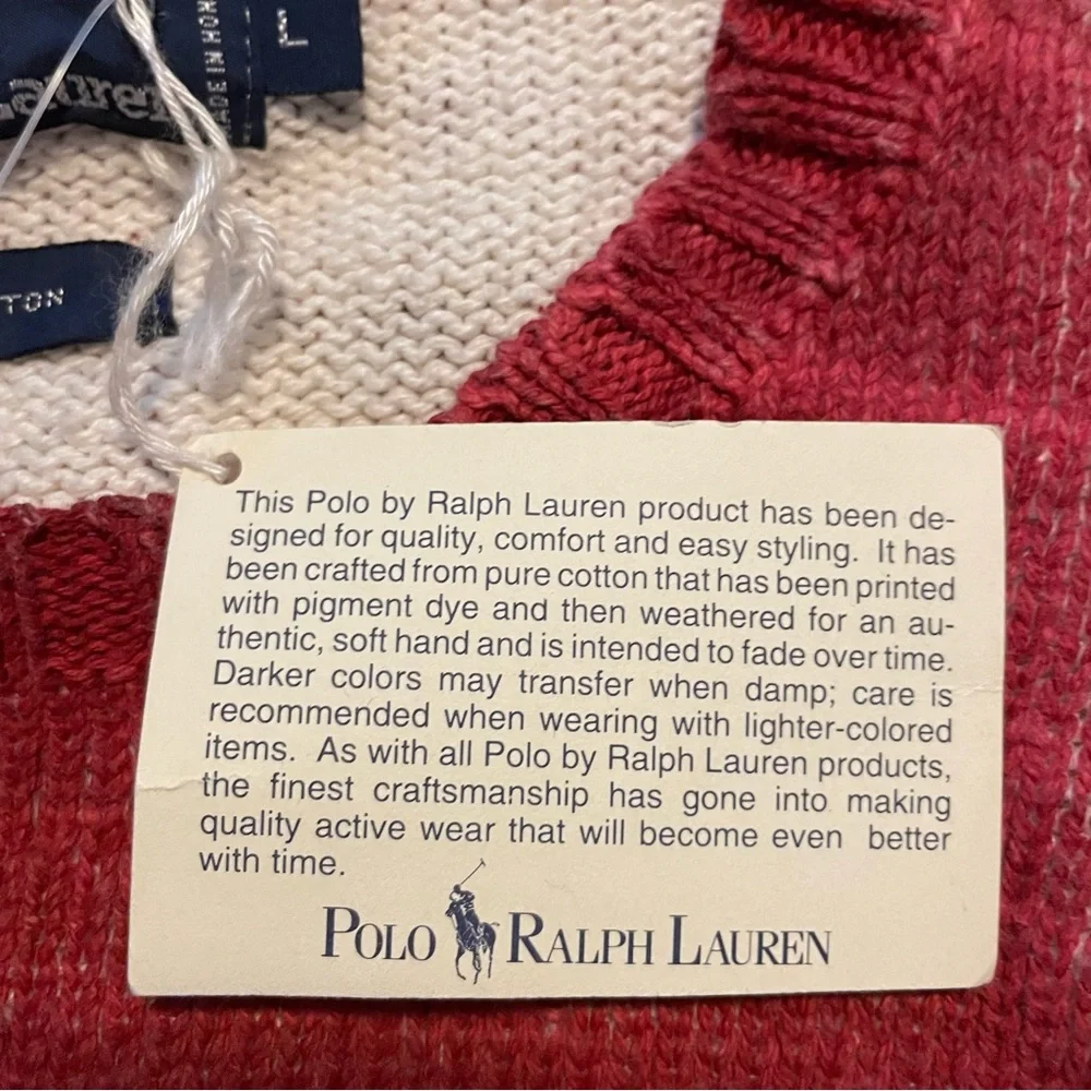 Polo Ralph Lauren Vintage Striped Long Sleeve Sweater NWT Unisex Size Large - Picture 6 of 7